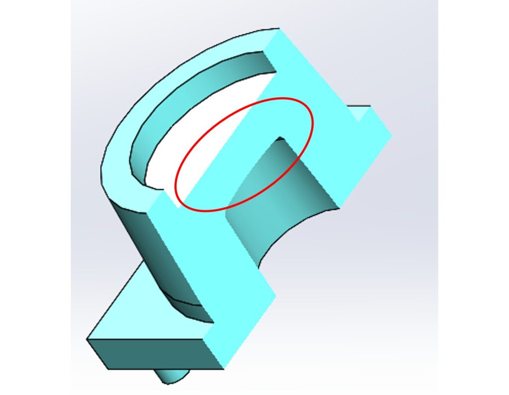 ミラーの肉厚を厚くし、ウェルド発生を回避 | 光学レンズ設計.com
