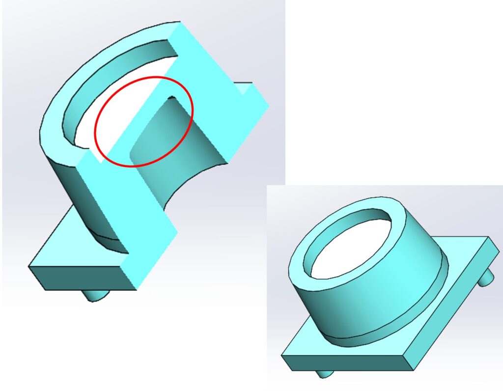 ミラーの肉厚を厚くし、ウェルド発生を回避 | 光学レンズ設計.com